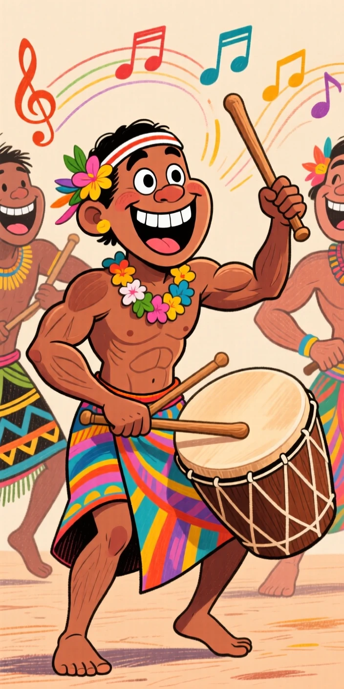Traditional Fijian dancers performing with rhythmic chanting and drums.