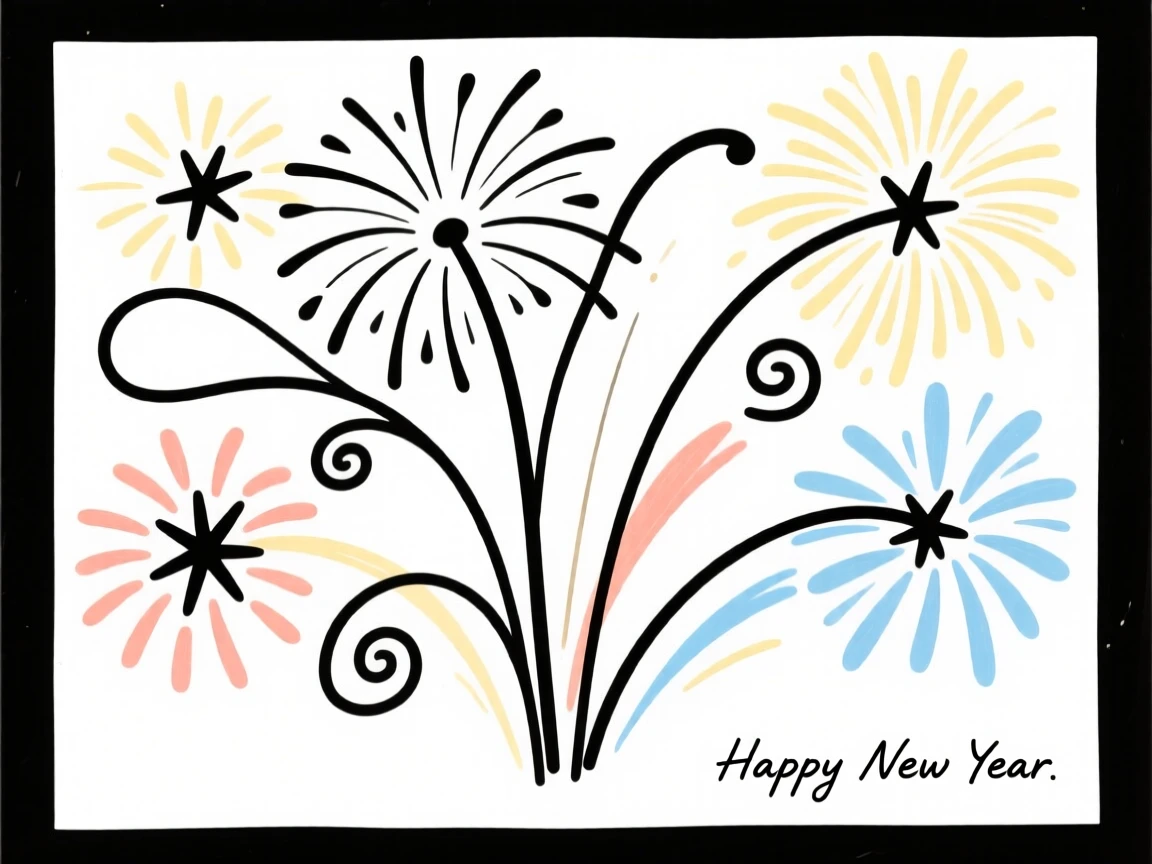Fireworks exploding on New Year's Eve