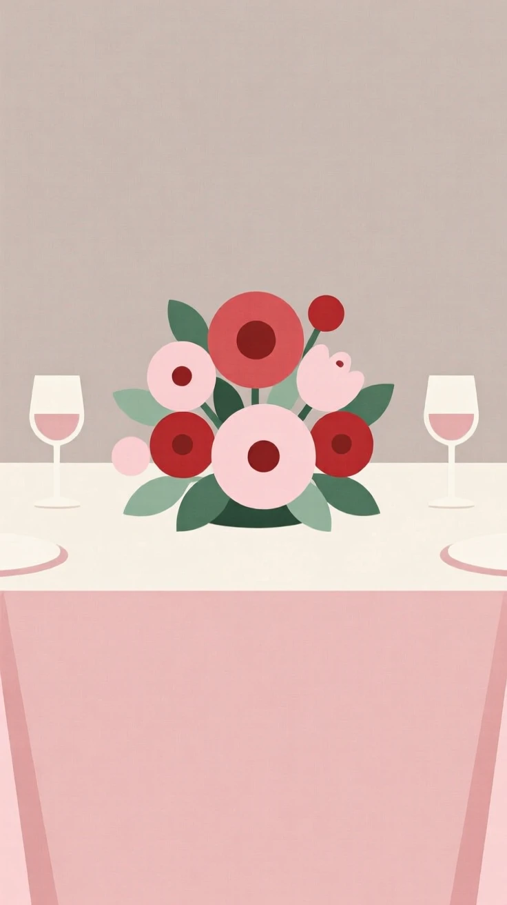 A festive table with a floral centerpiece for a wedding