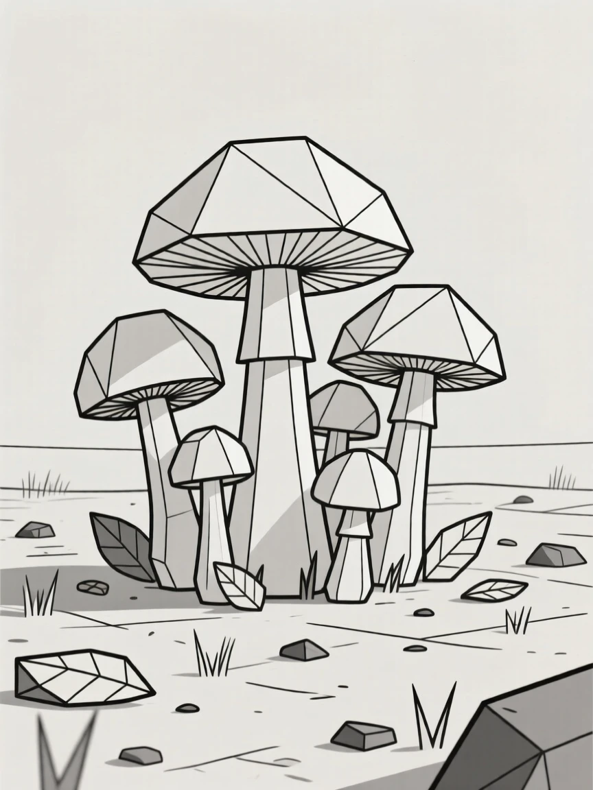 A cluster of wild mushrooms on a forest floor