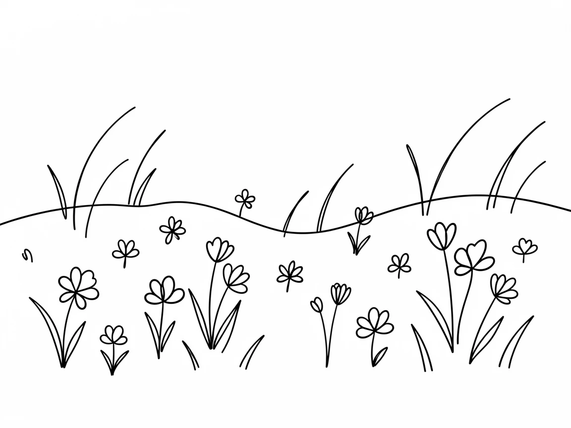 A remote alpine meadow blanketed with wildflowers in early summer