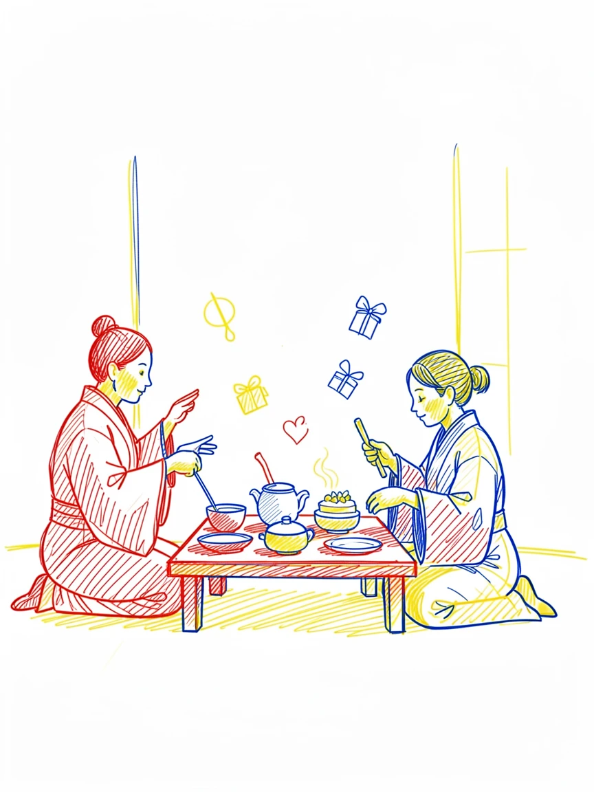 A traditional tea ceremony celebration marking a special milestone