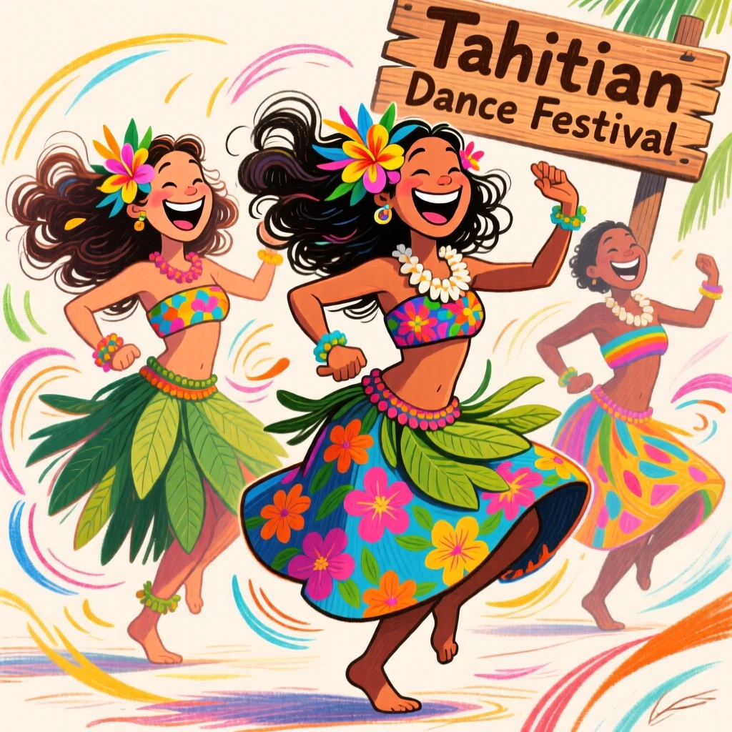 Traditional Tahitian dancers performing an energetic hip dance.