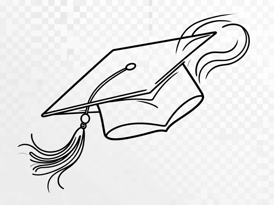 A graduation cap tossed into the air in celebration