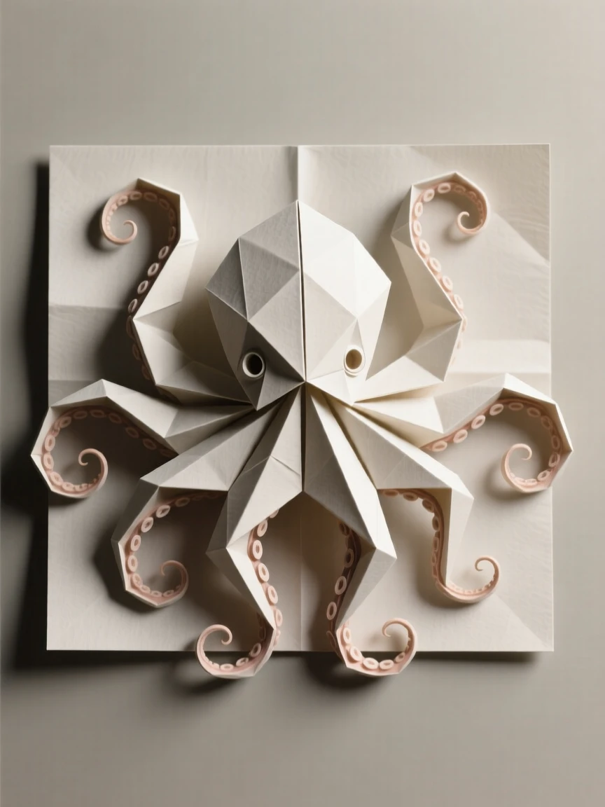 A decorative octopus with curling tentacles arranged in a balanced circular frame.