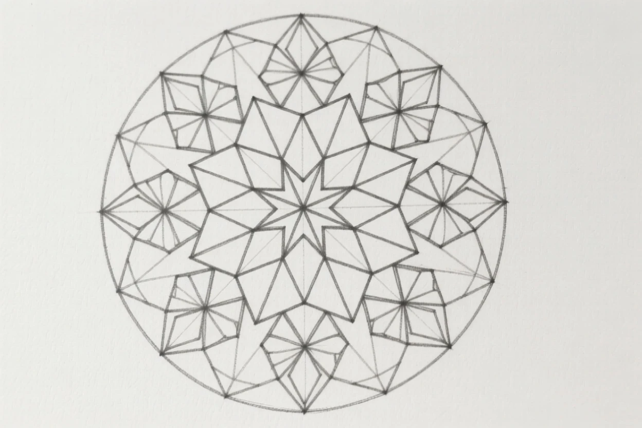 An intricate circular mandala with radiating floral motifs