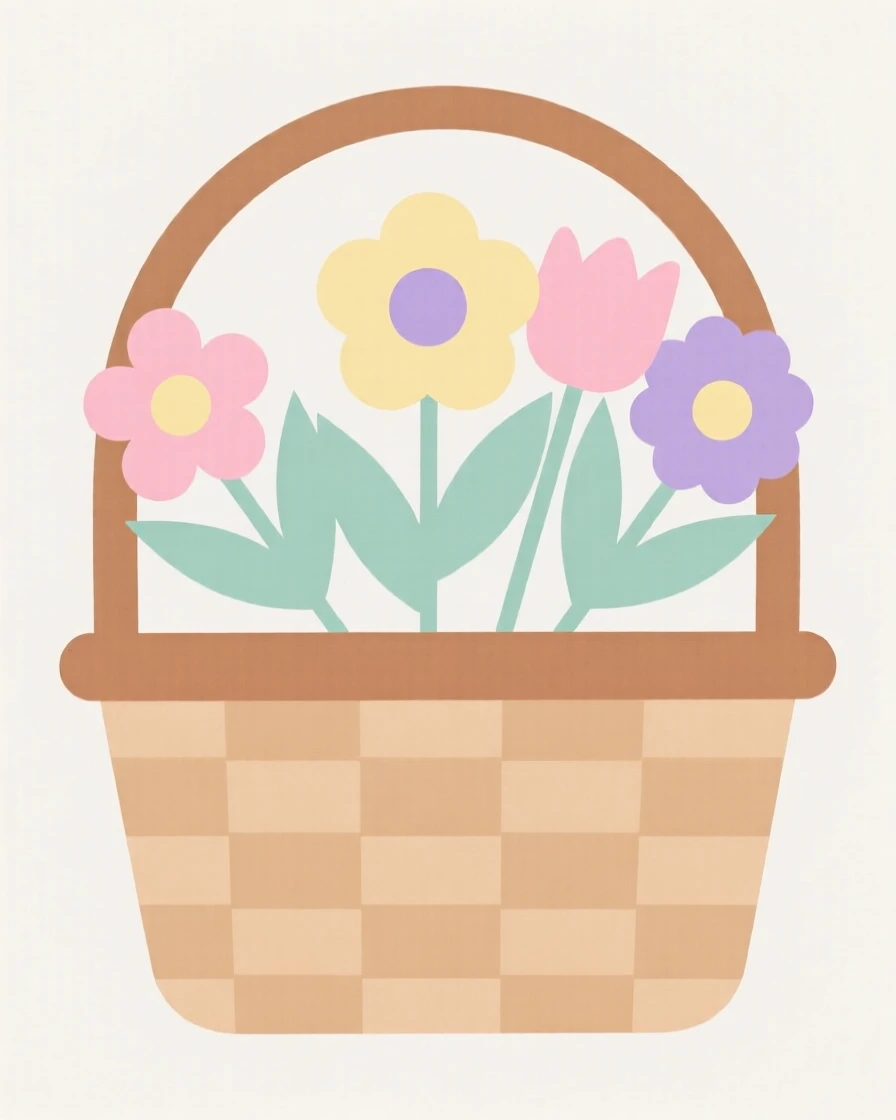 A basket of flowers for a spring festival