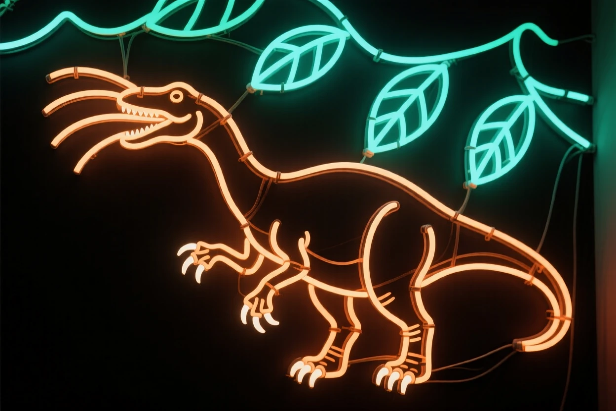 A Therizinosaurus reaching into the canopy with its long claws.