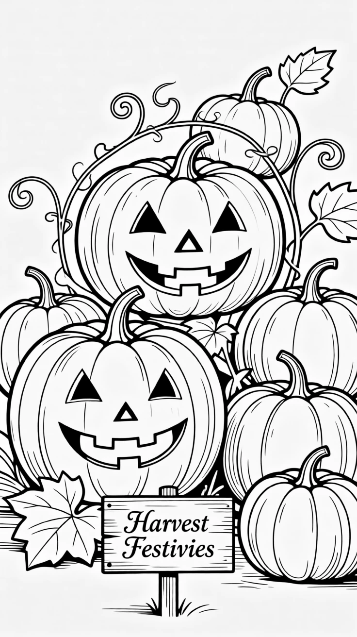 A carved pumpkin patch ready for harvest festivities