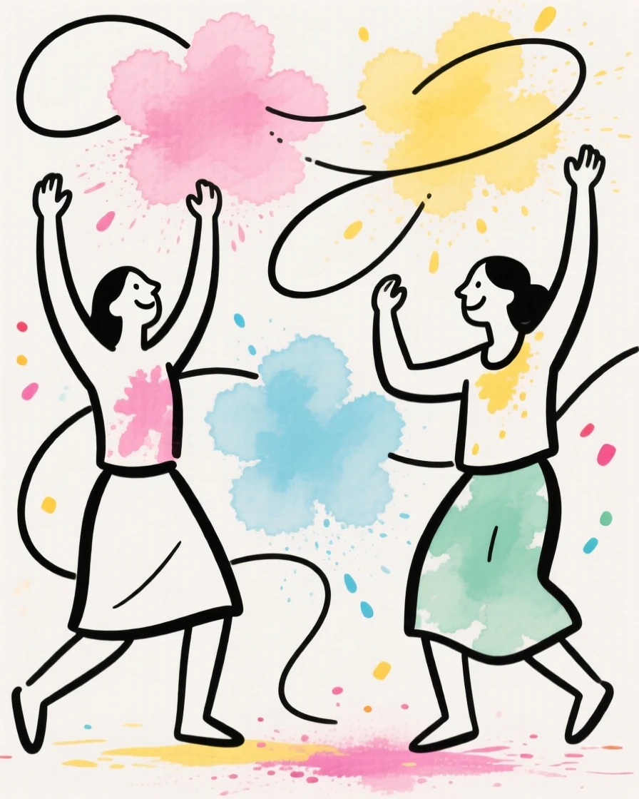 A Holi festival with colored powder