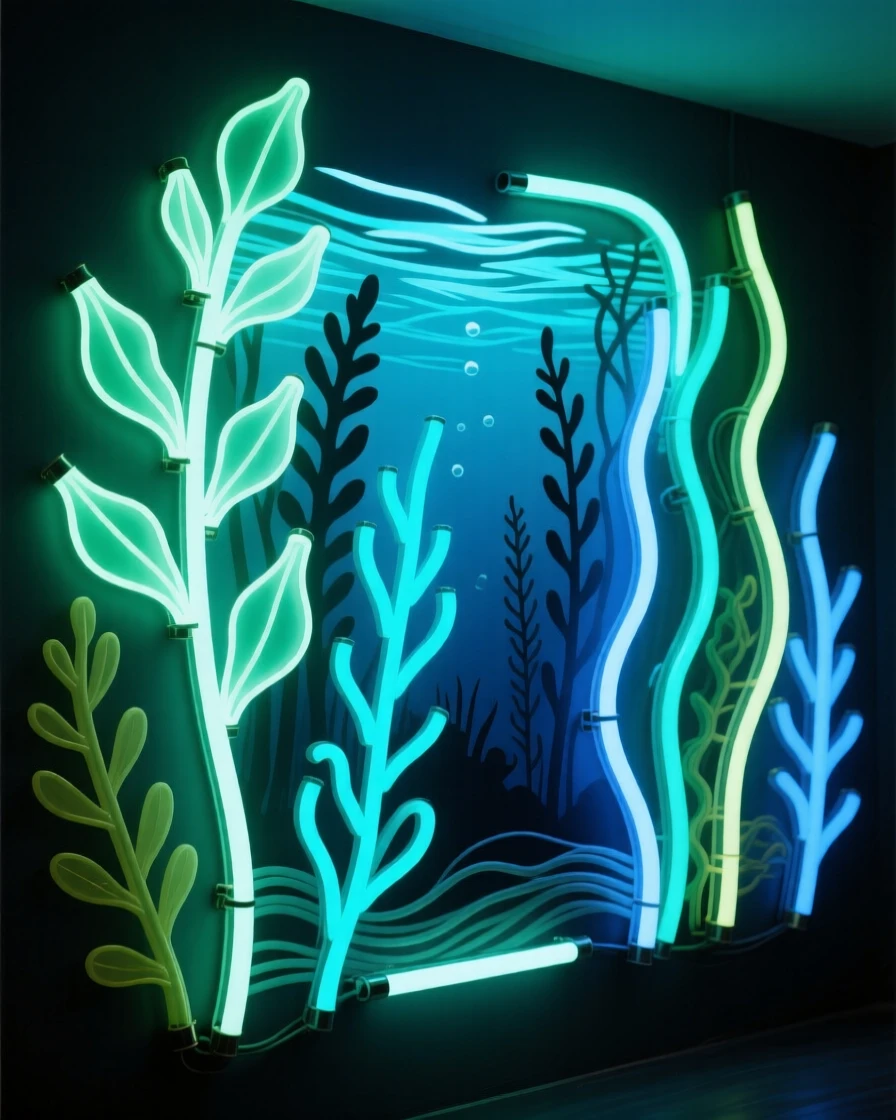 A field of swaying kelp forming an underwater forest.