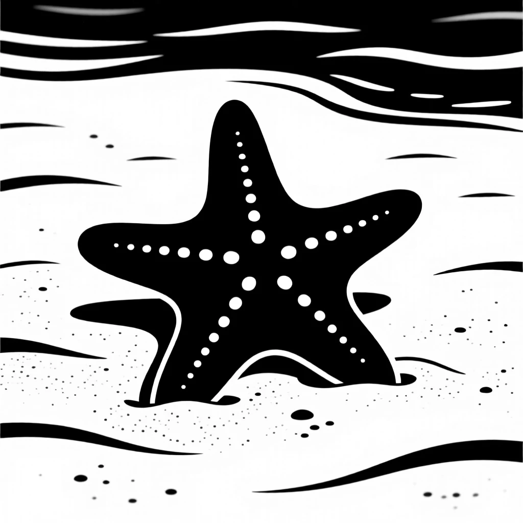 A starfish resting on the sandy ocean floor.