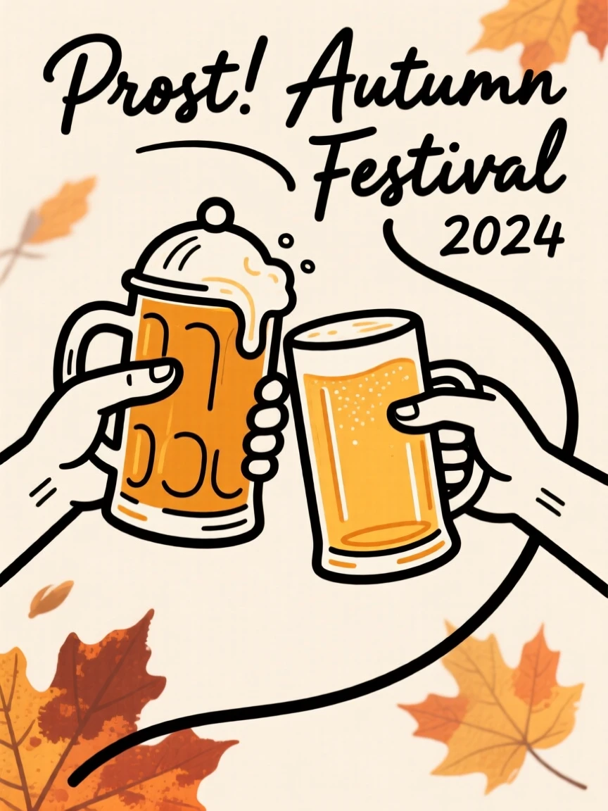 A beer stein toast at an autumn festival