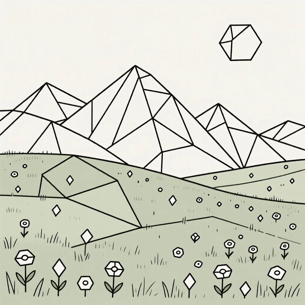 A mountain meadow scattered with wildflowers