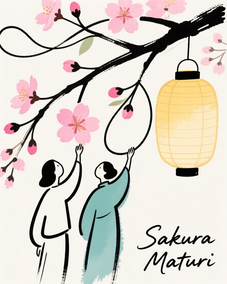 A cherry blossom festival in Japan