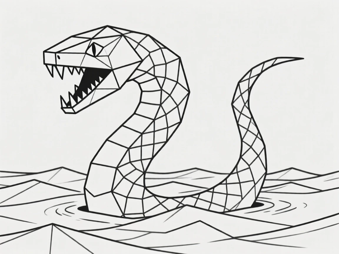 A leviathan sea serpent rising from ocean waves