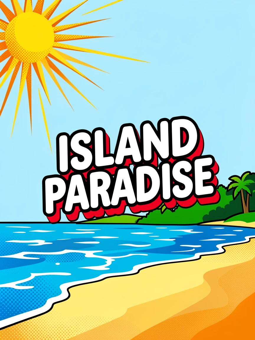 An island beach with crystal-clear water and sand