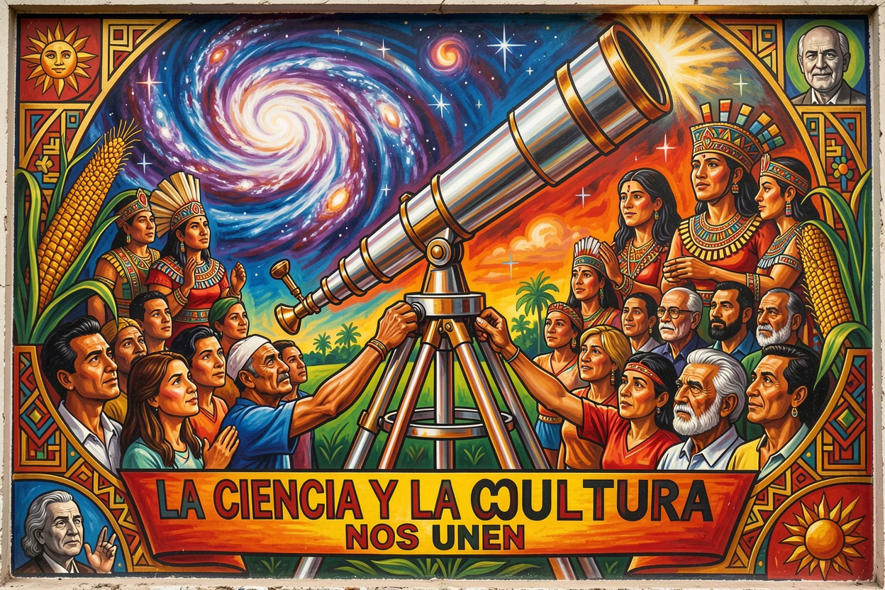 A telescope capturing the glow of a distant spiral galaxy