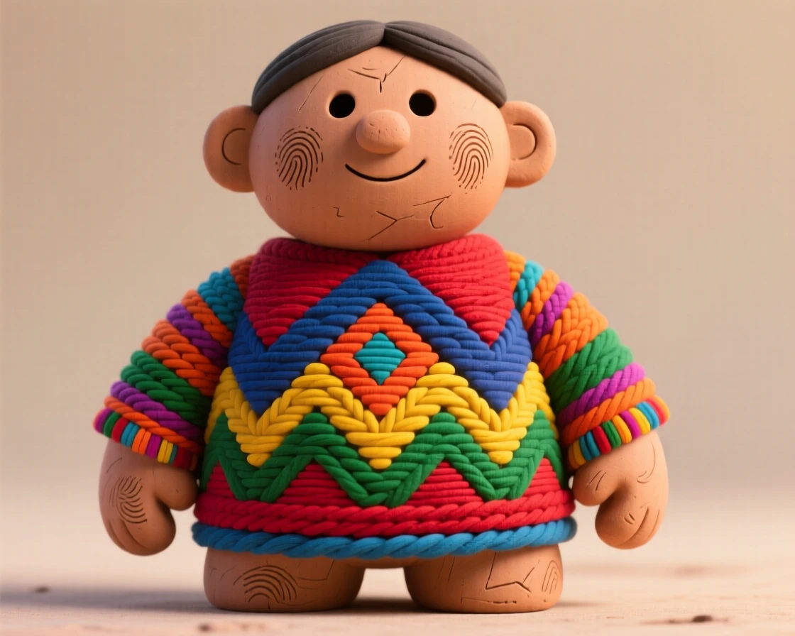 A colorful Peruvian textile pattern woven with vibrant threads