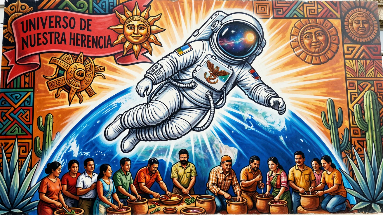 An astronaut floating peacefully above the glowing blue Earth