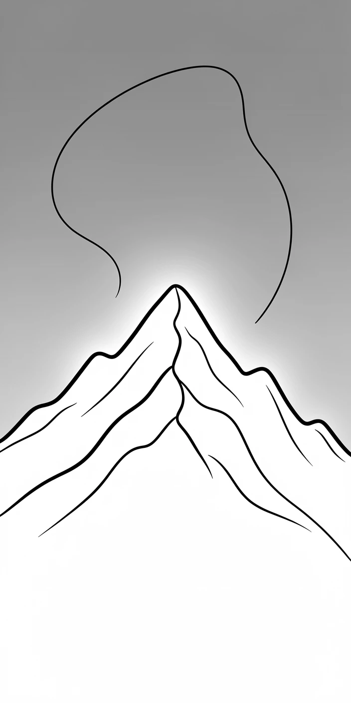 A snowy mountain summit glowing beneath a clear blue sky