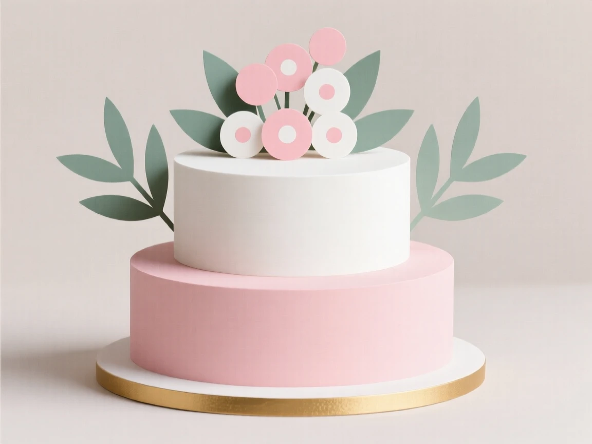 A festive cake topped with fresh flowers for a wedding