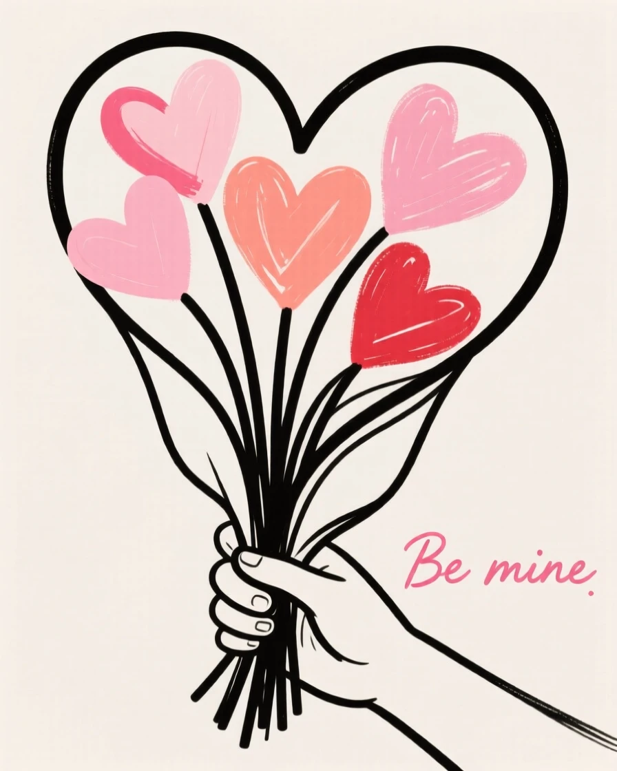 A Valentine's Day heart bouquet