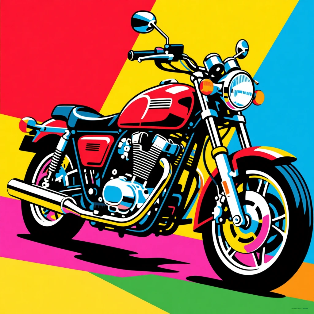 Retro motorcycle with chrome details