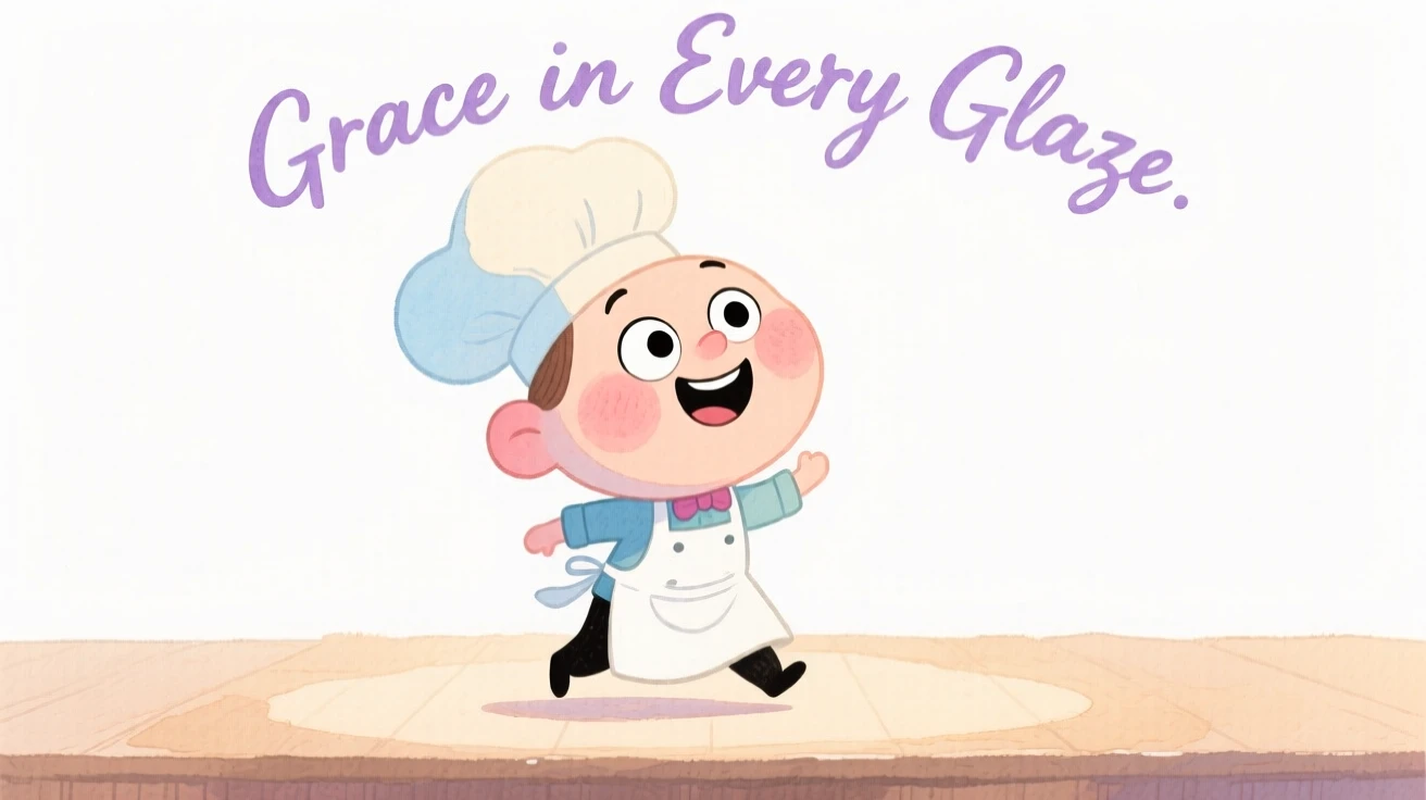 A home baker gliding gracefully across a stage