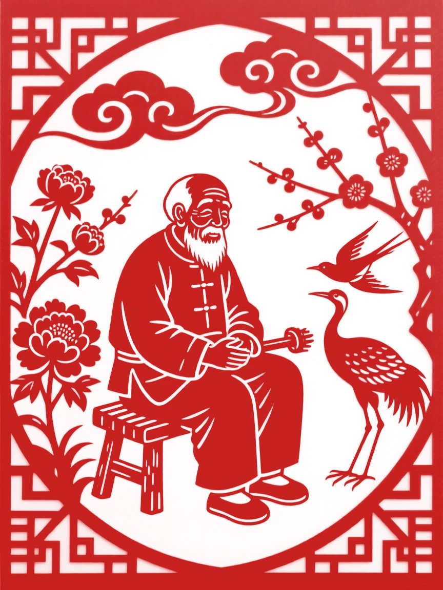 A village elder, resting after a long day's work, in a gentle reminder of life's small pleasures.