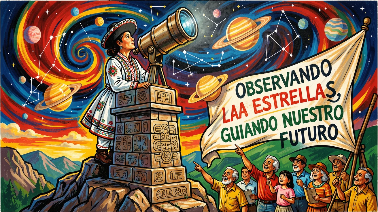 An astronomer observing the stars from a mountaintop observatory