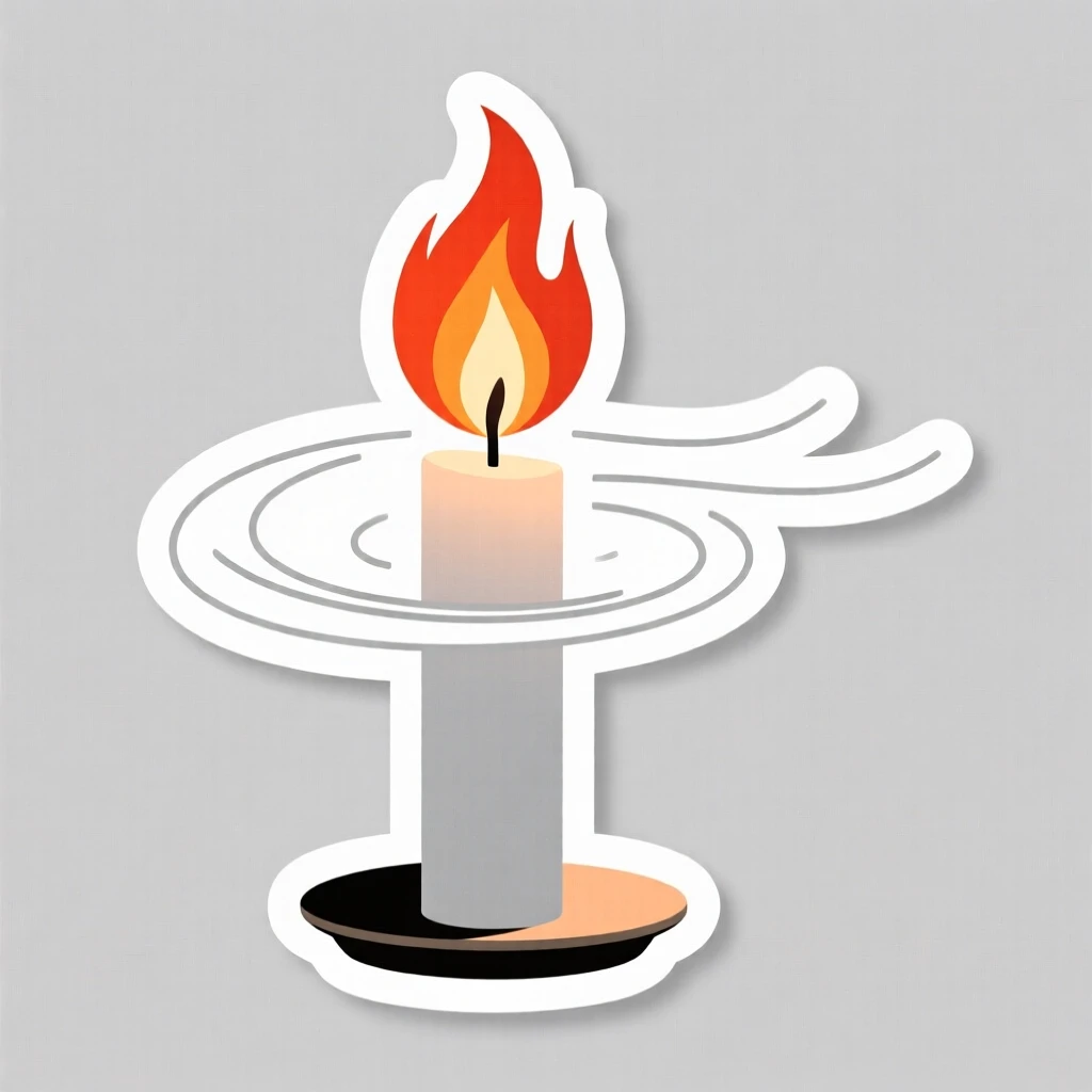A quietly powerful scene of a single candle flame refusing to go out in the wind, radiating a quiet sense of possibility, symbolizing quiet strength and resilience.