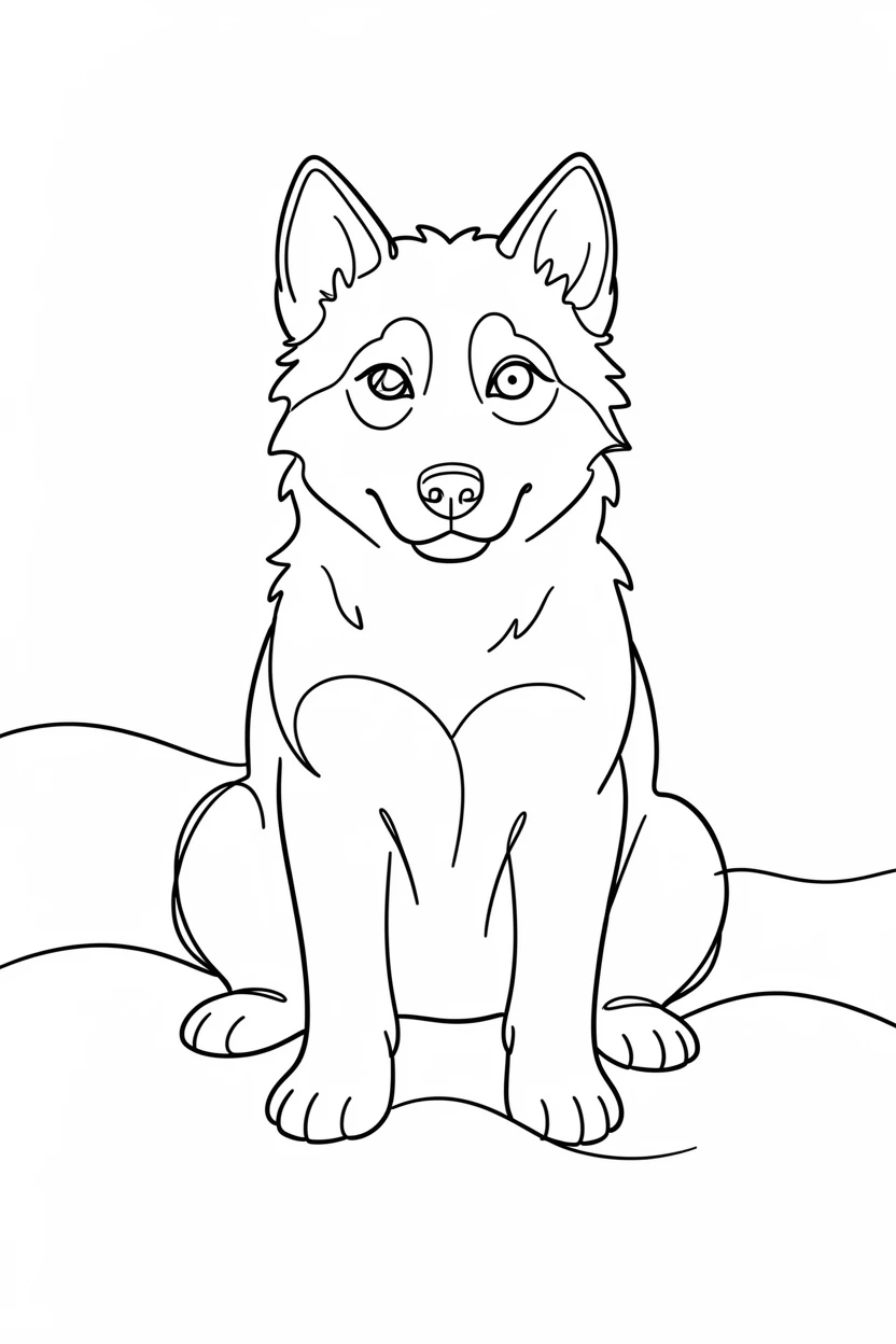 A husky puppy with mismatched eyes sitting in fresh fallen snow