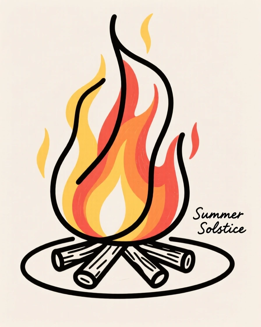 A summer solstice bonfire