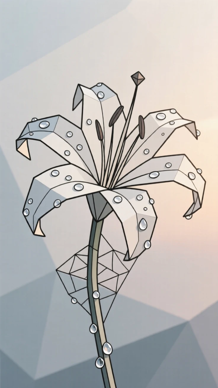 A single dew-covered spider lily at dawn