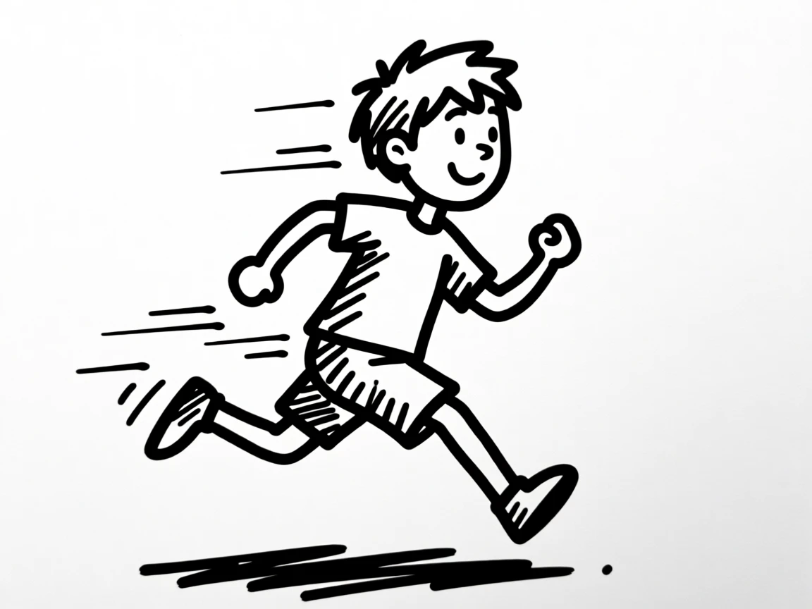 A running boy.