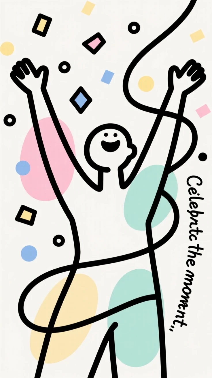 A confetti-filled celebration moment
