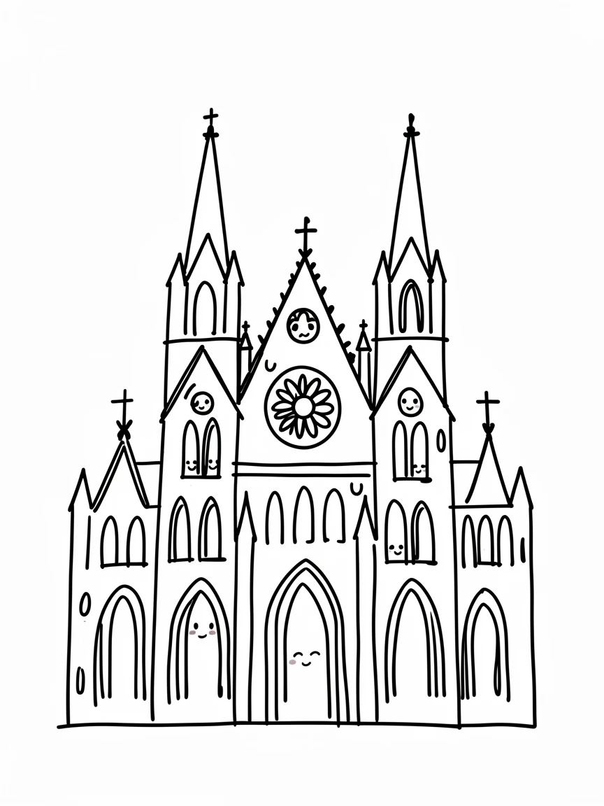 A grand Gothic cathedral facade