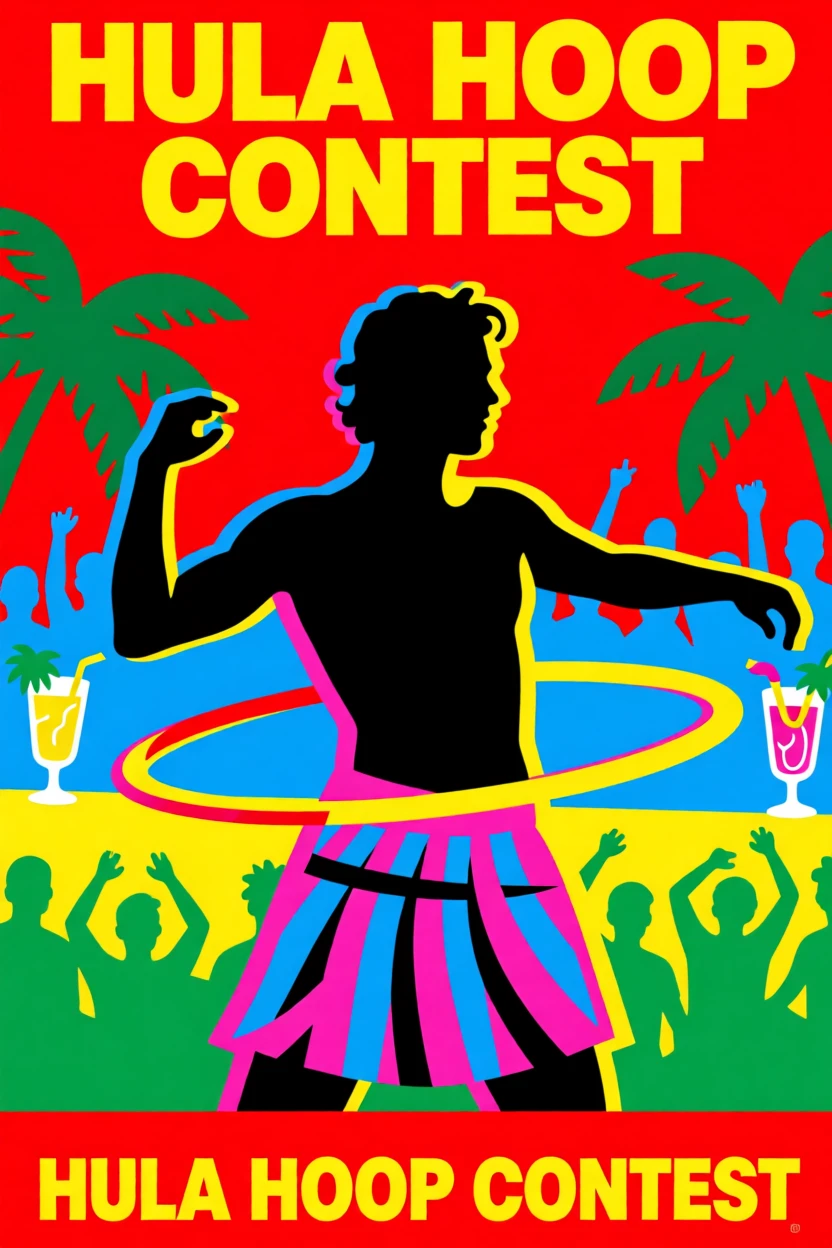 Classic hula hoop contest at a summer party