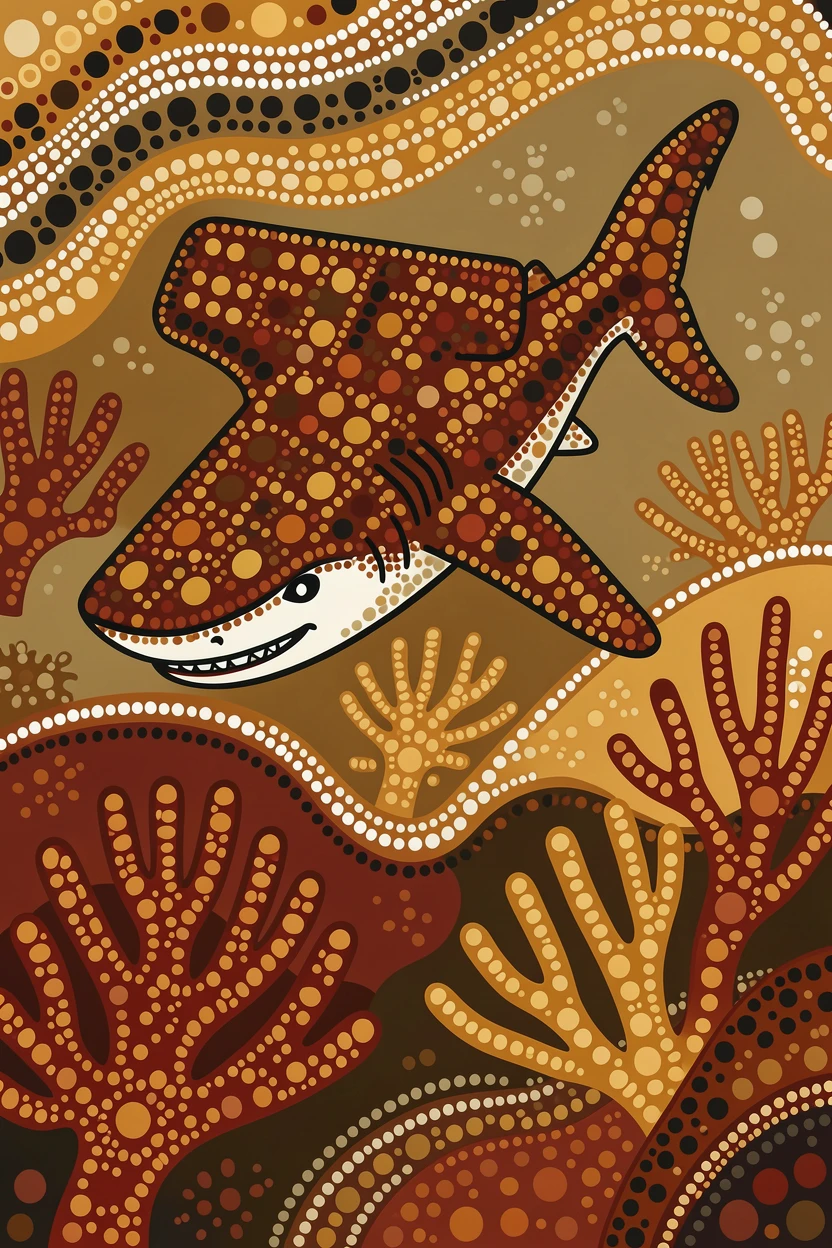 A hammerhead shark exploring a vibrant coral landscape