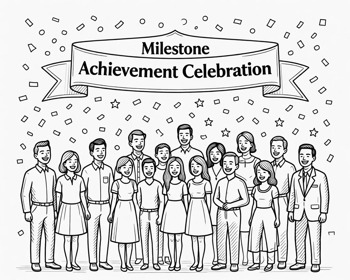 A confetti-filled celebration for a milestone achievement