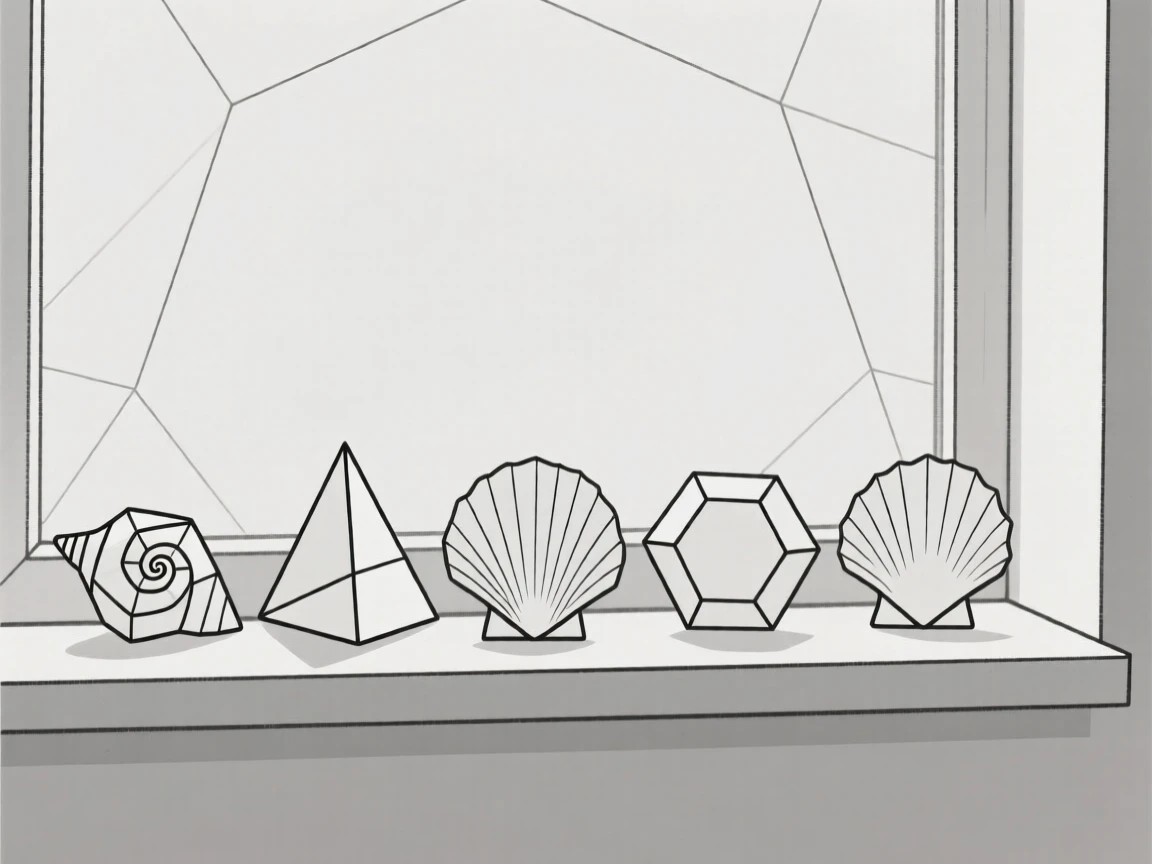 A collection of seashells arranged on a windowsill