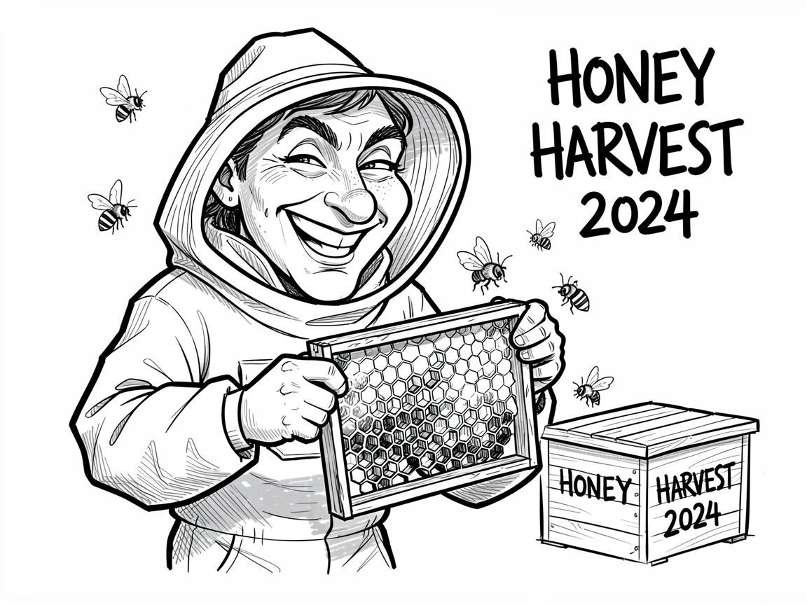 [Occupations & Hobbies] Detailed scene of an enthusiastic beekeeper inspecting finished work with pride, showcasing skill and dedication