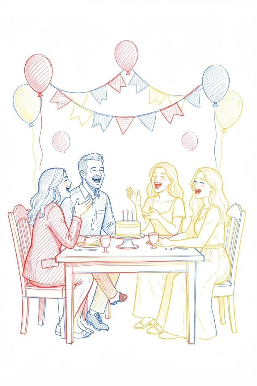 A traditional bridal shower with pastel decorations and laughing friends