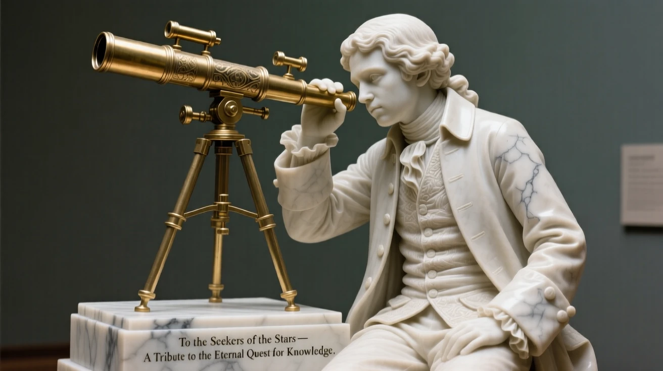 A beautifully composed image of a young astronomer gazing through a telescope, in a moment of quiet stillness, full of atmosphere and visual storytelling