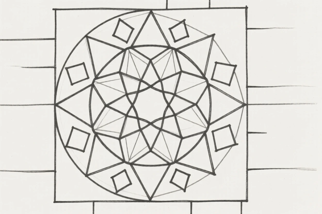 An ornamental mandala inspired by mosaic tilework