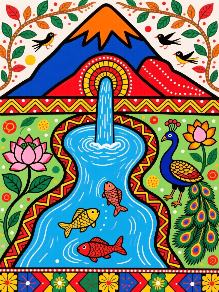 A legend of twin rivers born from a single mountain spring.