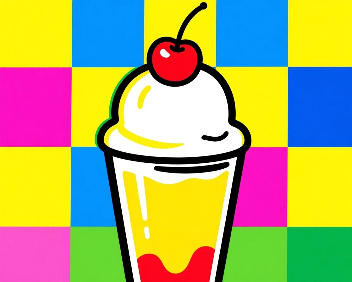 Classic soda fountain float with a cherry on top