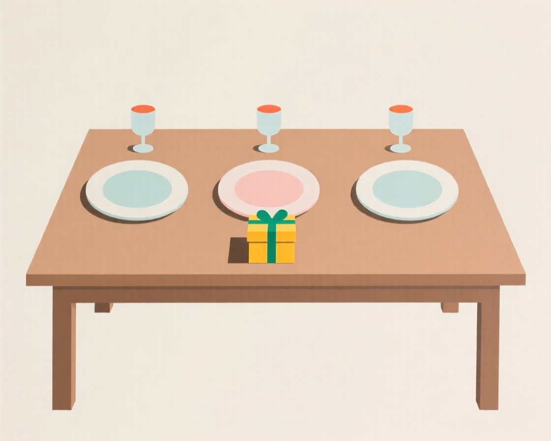 A table decorated for a housewarming celebration