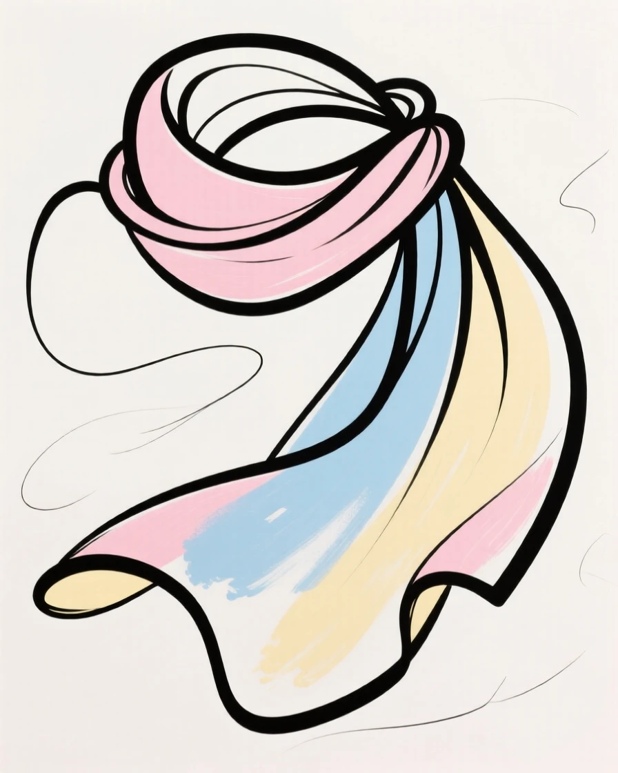 A silk scarf blowing in the wind